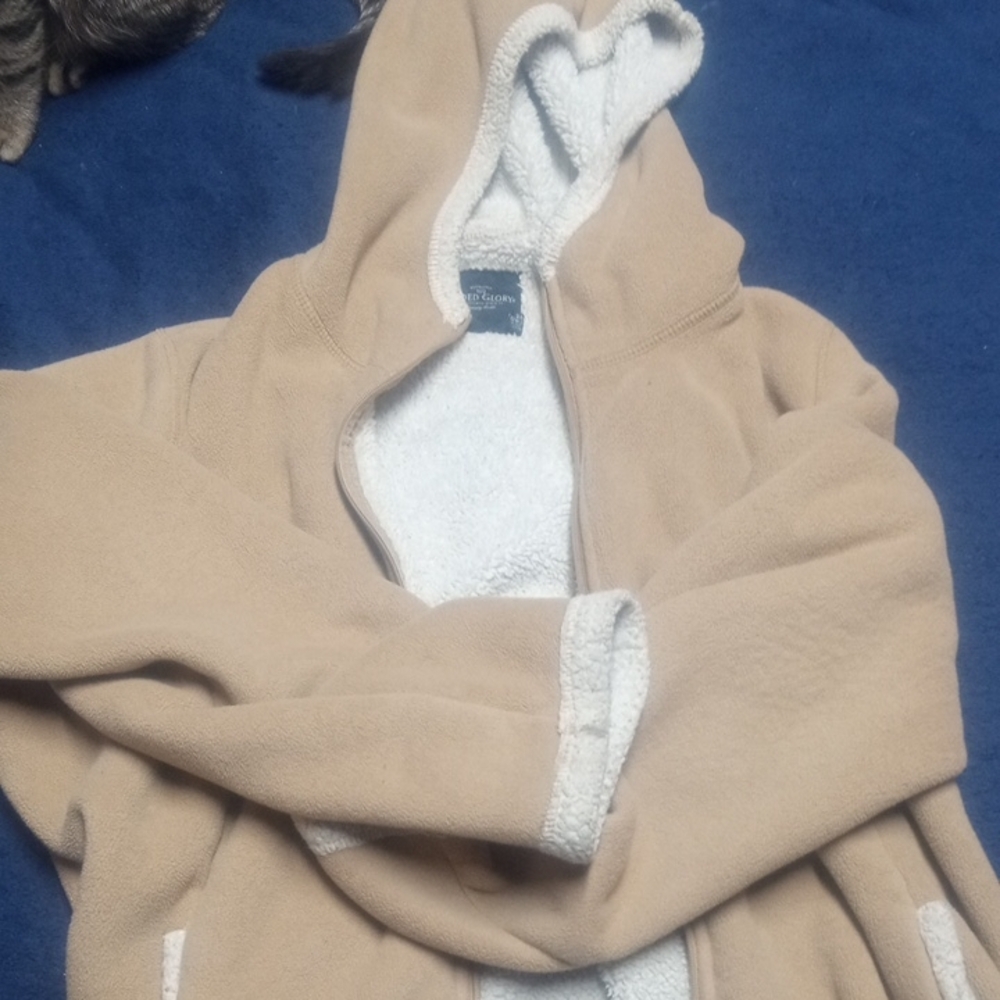 Tan Sherpa-Lined Hoodie